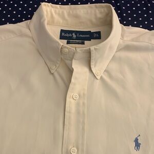 Ralph Lauren Cream Shirt with Blue Logo